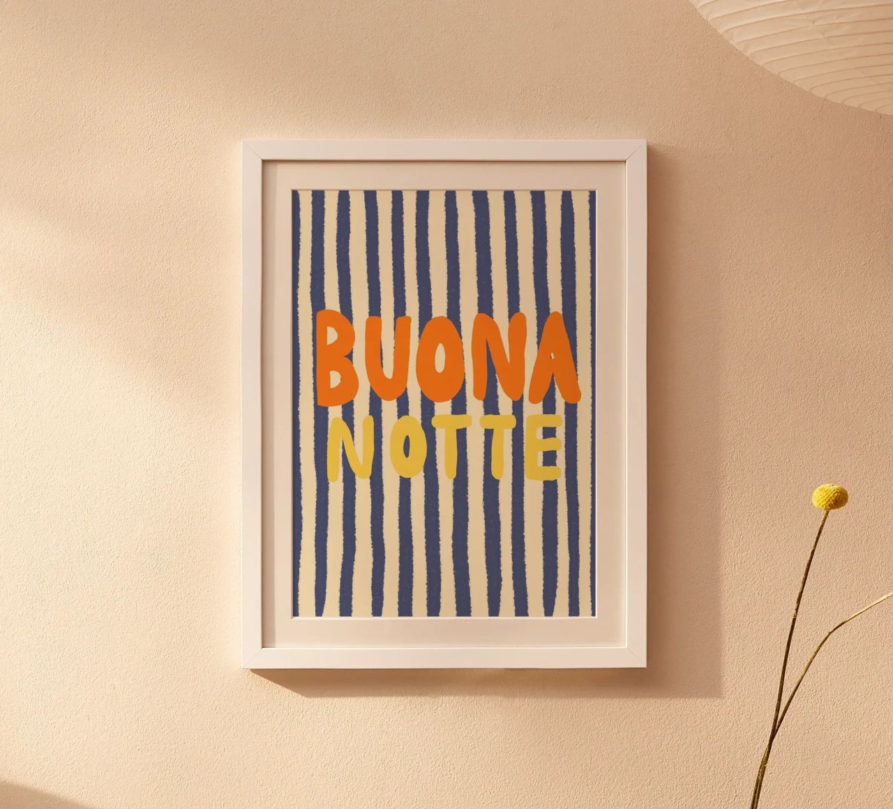 Buona Notte gestreift Poster von Studio Dolci