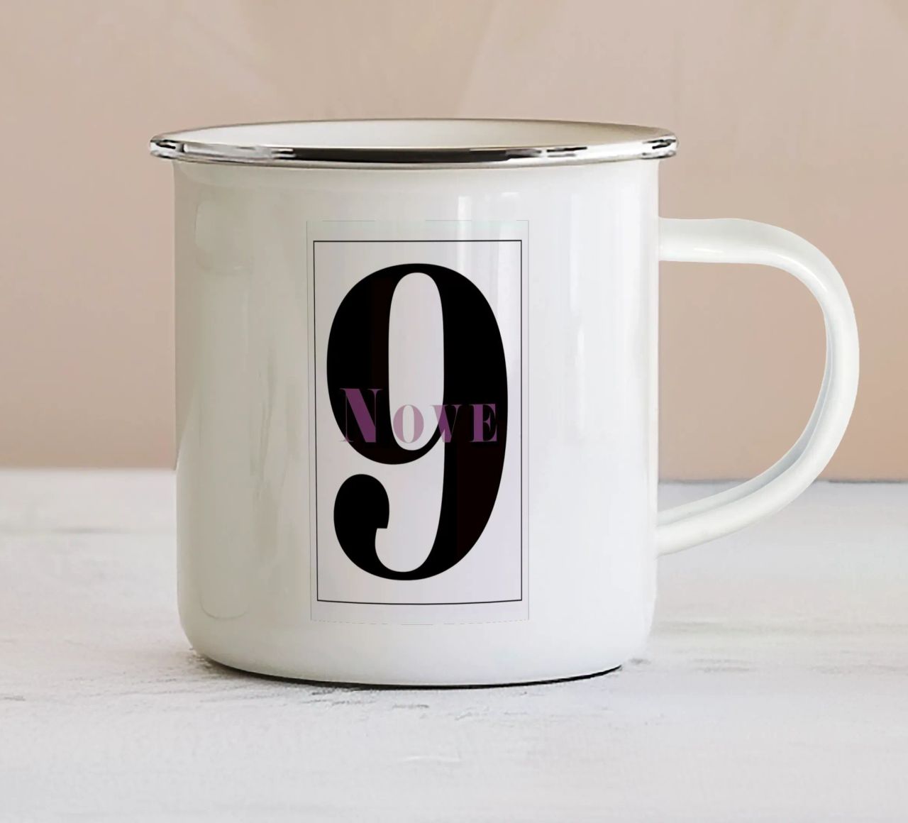 Numero 9 tazza in smalto da In Full Color