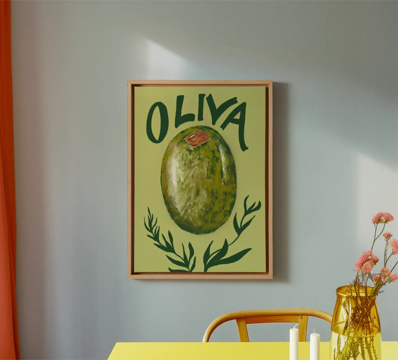 Oliva tela con Cornice a cassetta da Studio Dolci