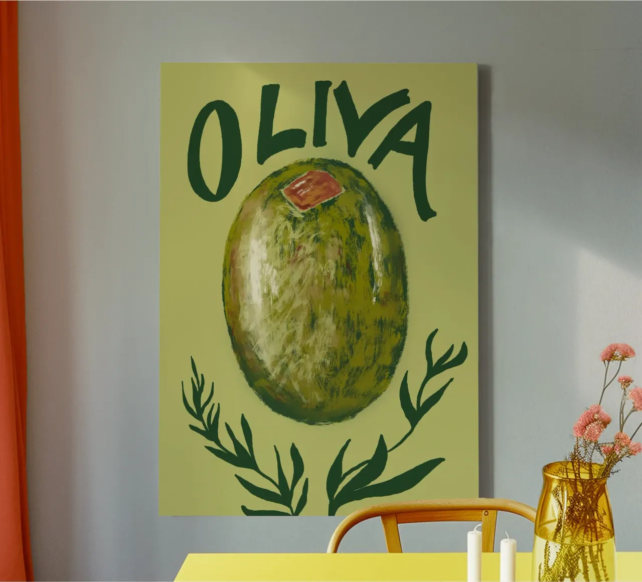 Oliva tela con Cornice a cassetta da Studio Dolci