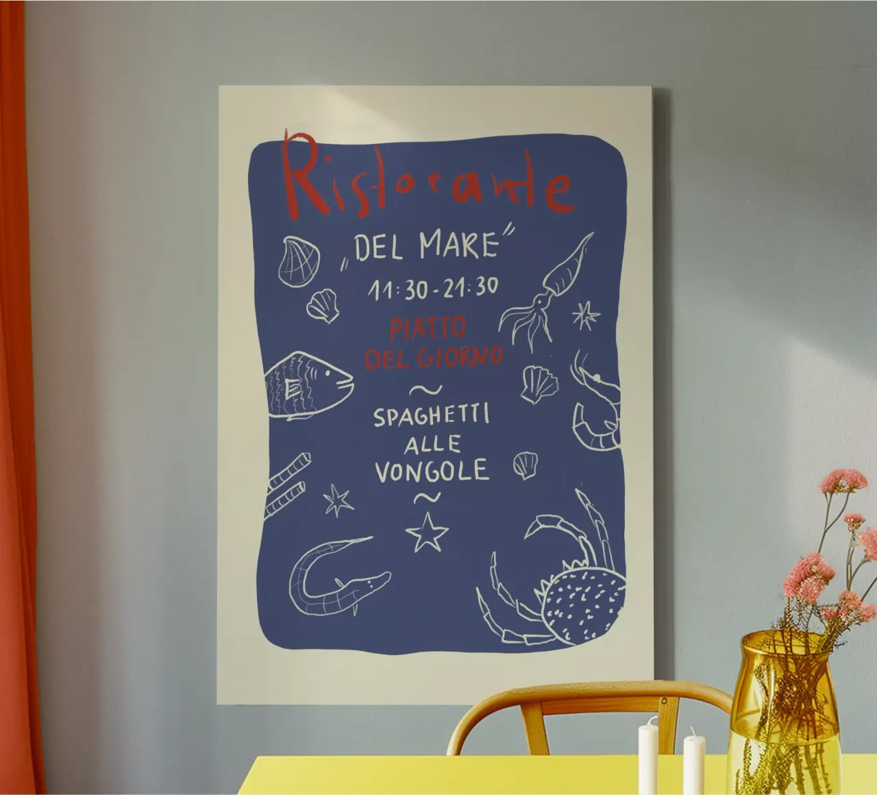 Ristorante rot tela con Cornice a cassetta da Studio Dolci