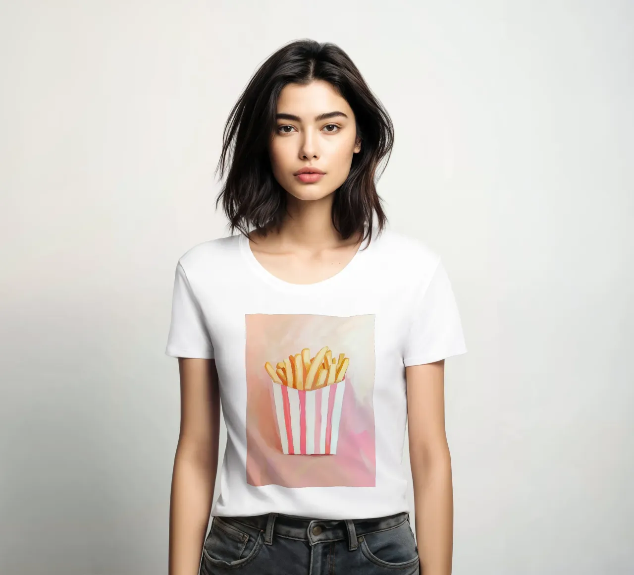 Patatine fresche e retrò t-shirt da donna da Carinaprint