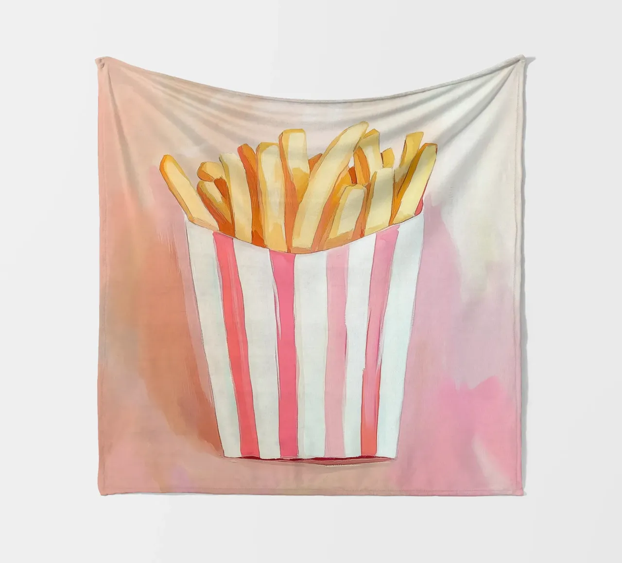 Fresh retro fries fleece blanket by Carinaprint