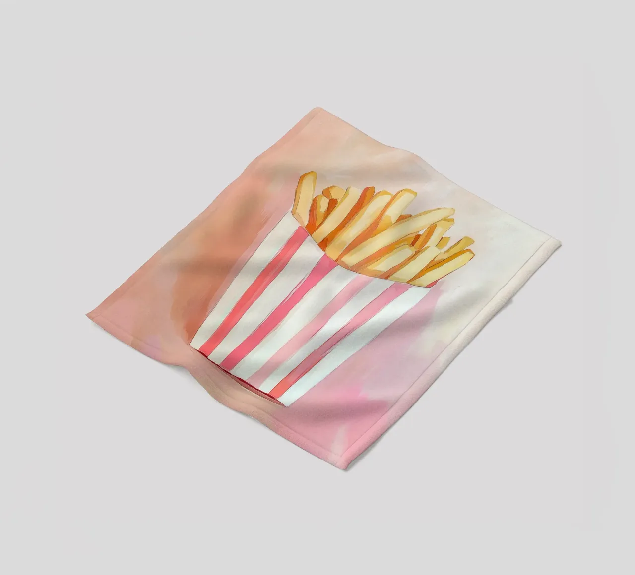 Fresh retro fries fleece blanket by Carinaprint
