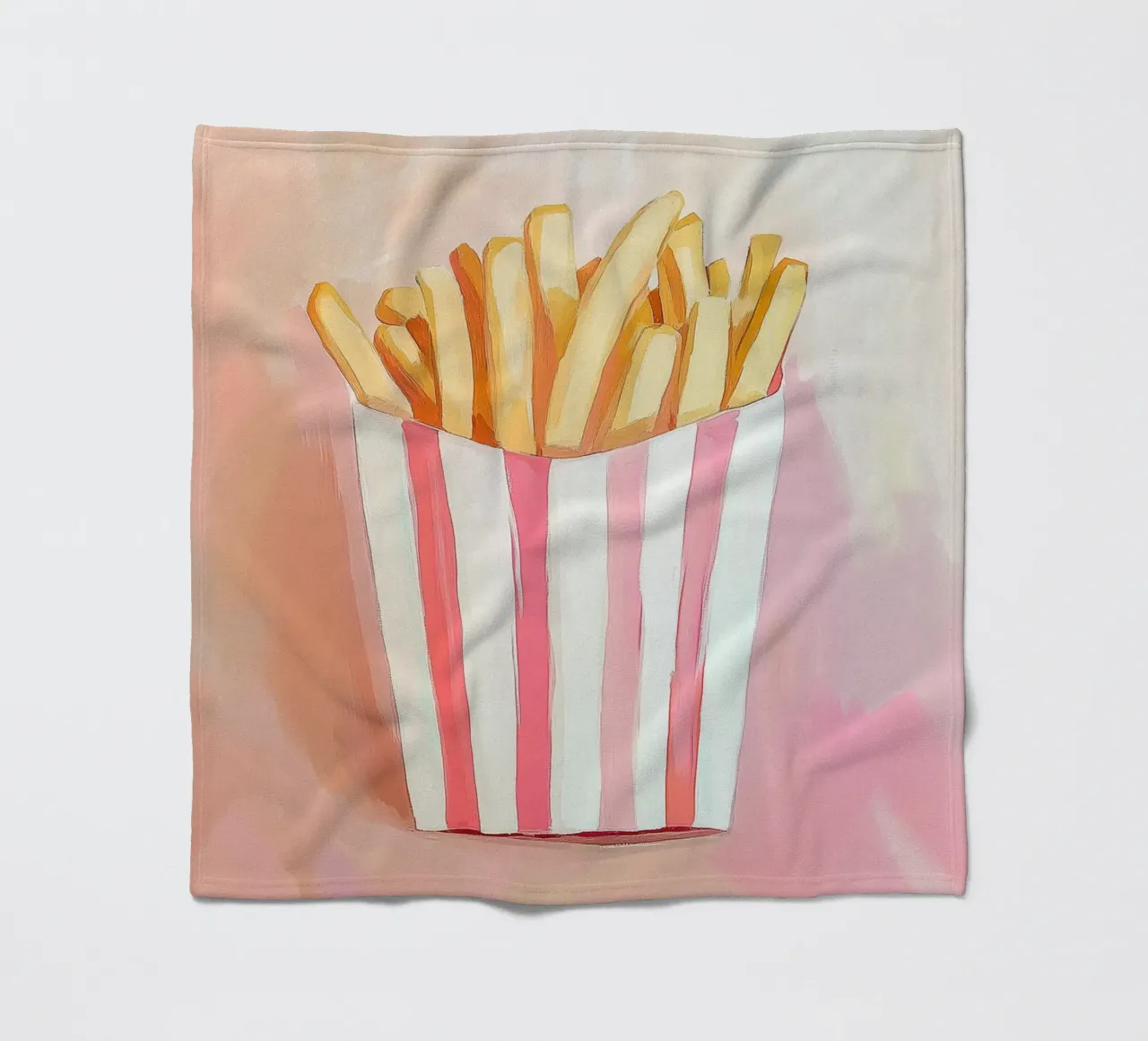 Fresh retro fries fleece blanket by Carinaprint