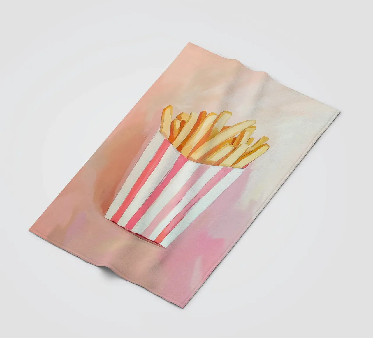 Fresh retro fries fleece blanket by Carinaprint