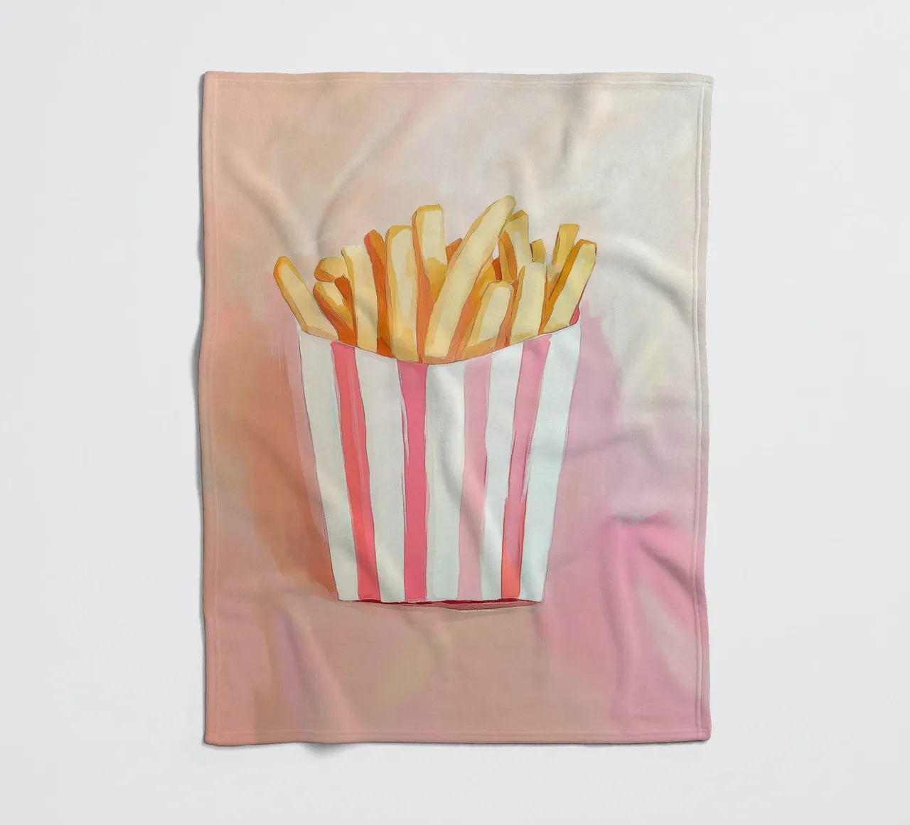 Fresh retro fries fleece blanket by Carinaprint