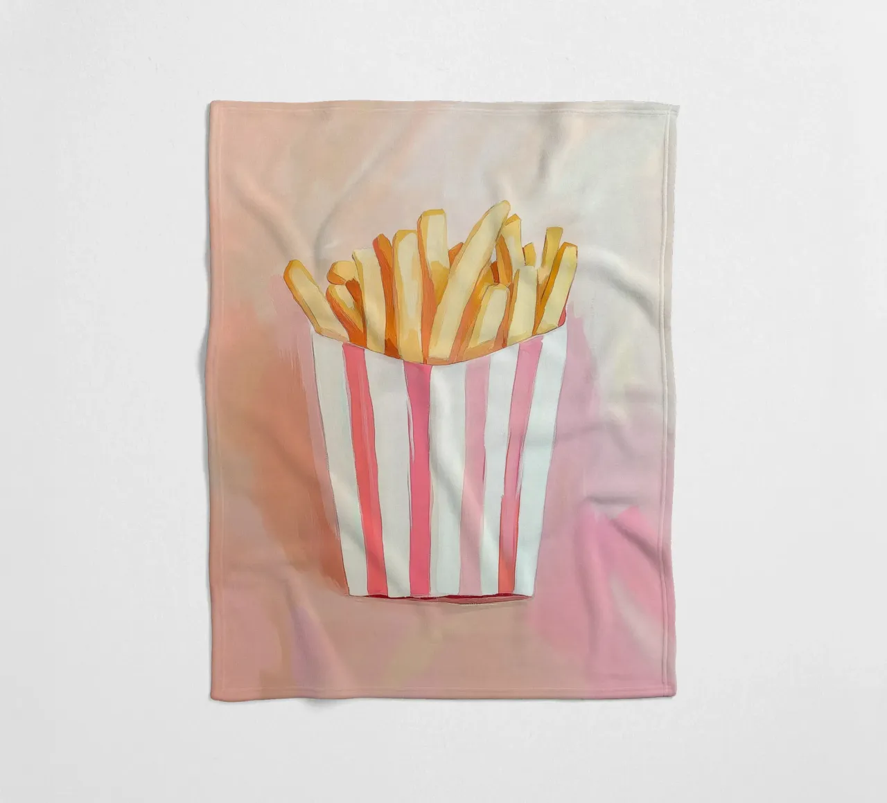 Fresh retro fries fleece blanket by Carinaprint