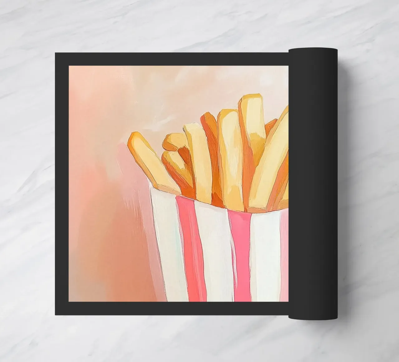 Frische Retro Pommes Fußmatte von Carinaprint