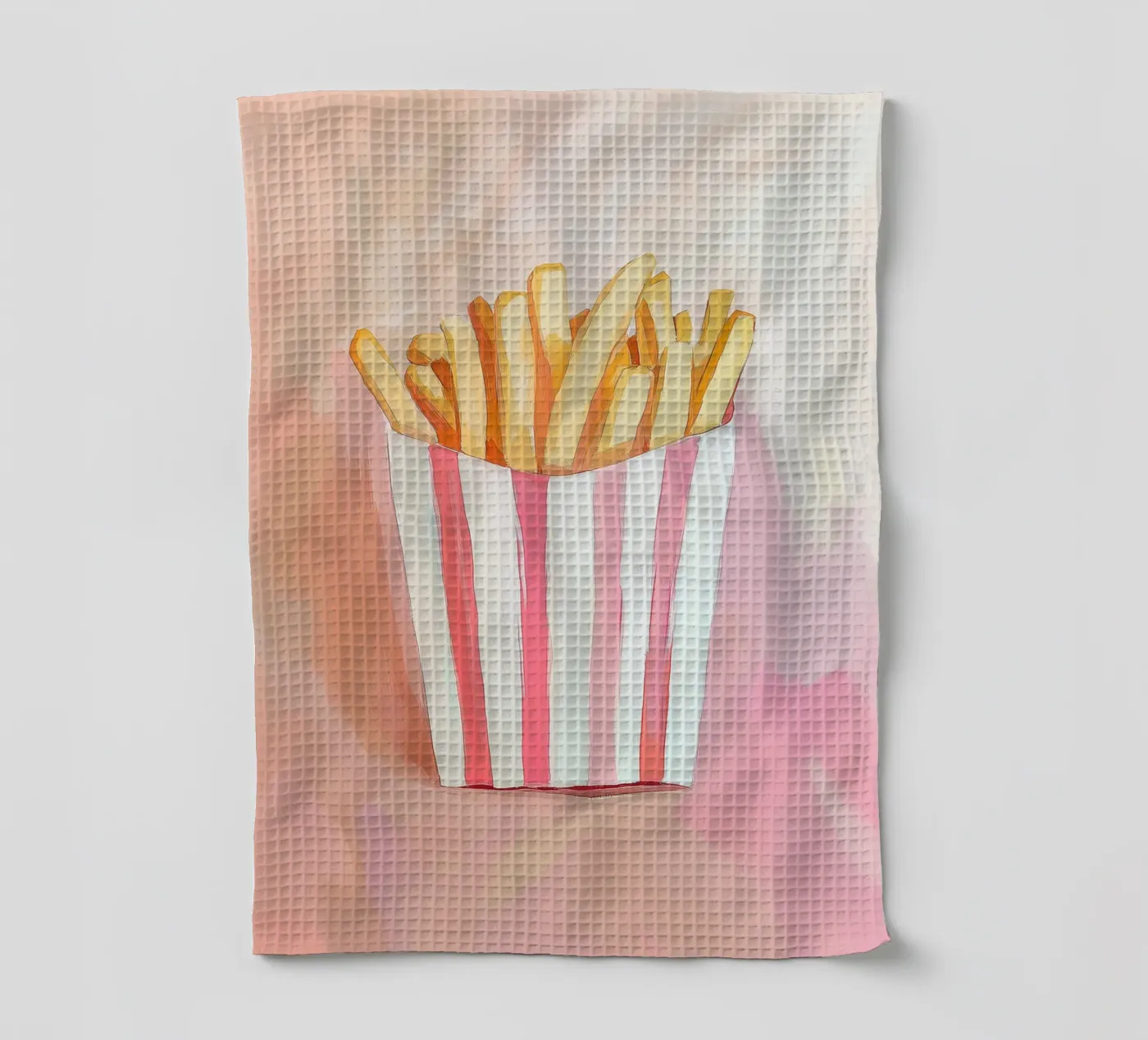 Verse retro frietjes theedoek van Carinaprint