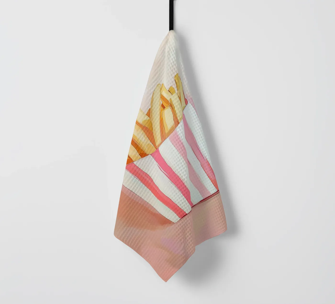 Verse retro frietjes theedoek van Carinaprint