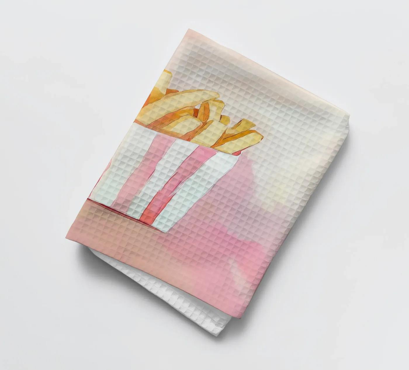 Verse retro frietjes theedoek van Carinaprint