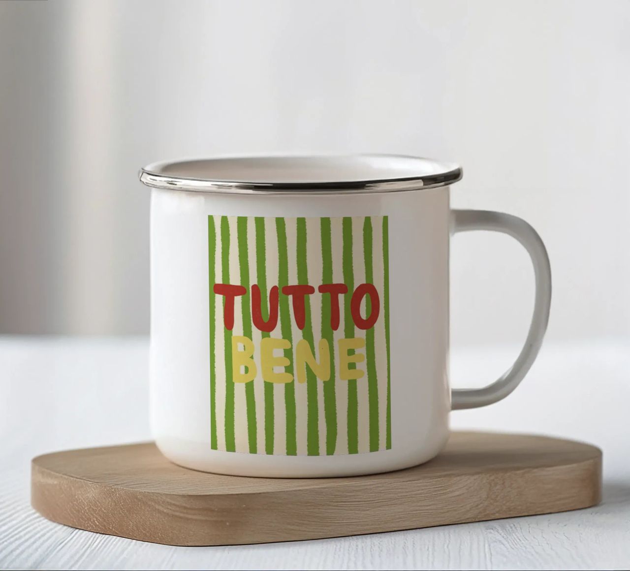 Tutto Bene tazza in smalto da Studio Dolci