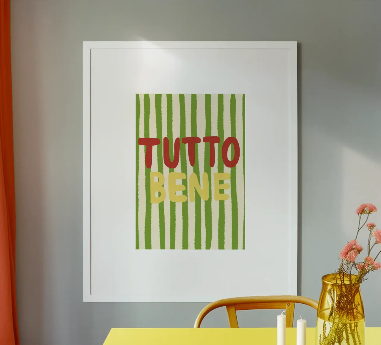 Tutto Bene poster with aluminum frame by Studio Dolci