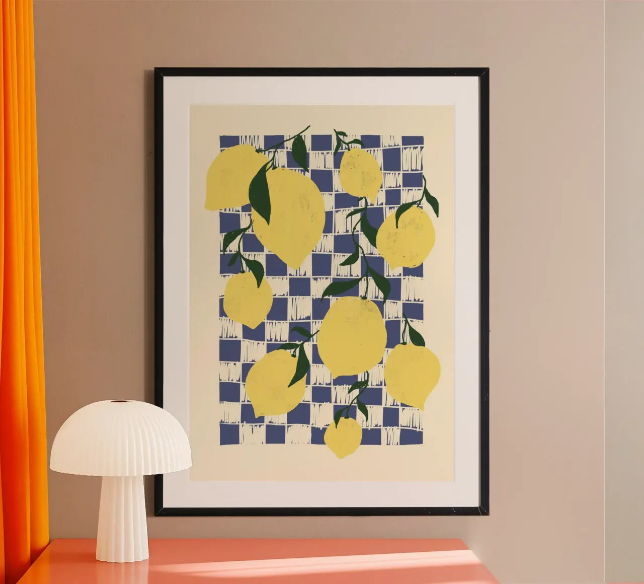 Zitronen Poster mit Aluminium Rahmen von Studio Dolci