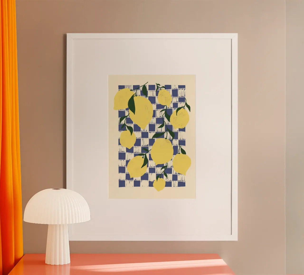 Zitronen Poster mit Aluminium Rahmen von Studio Dolci