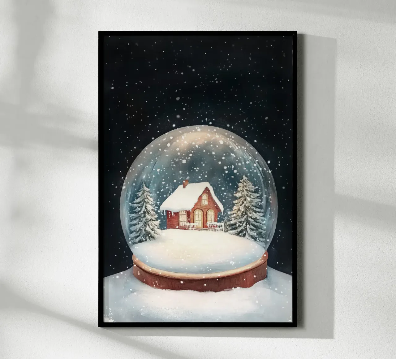 Globo di neve della casa d'inverno carta hahnemühle da Melloi Art Print