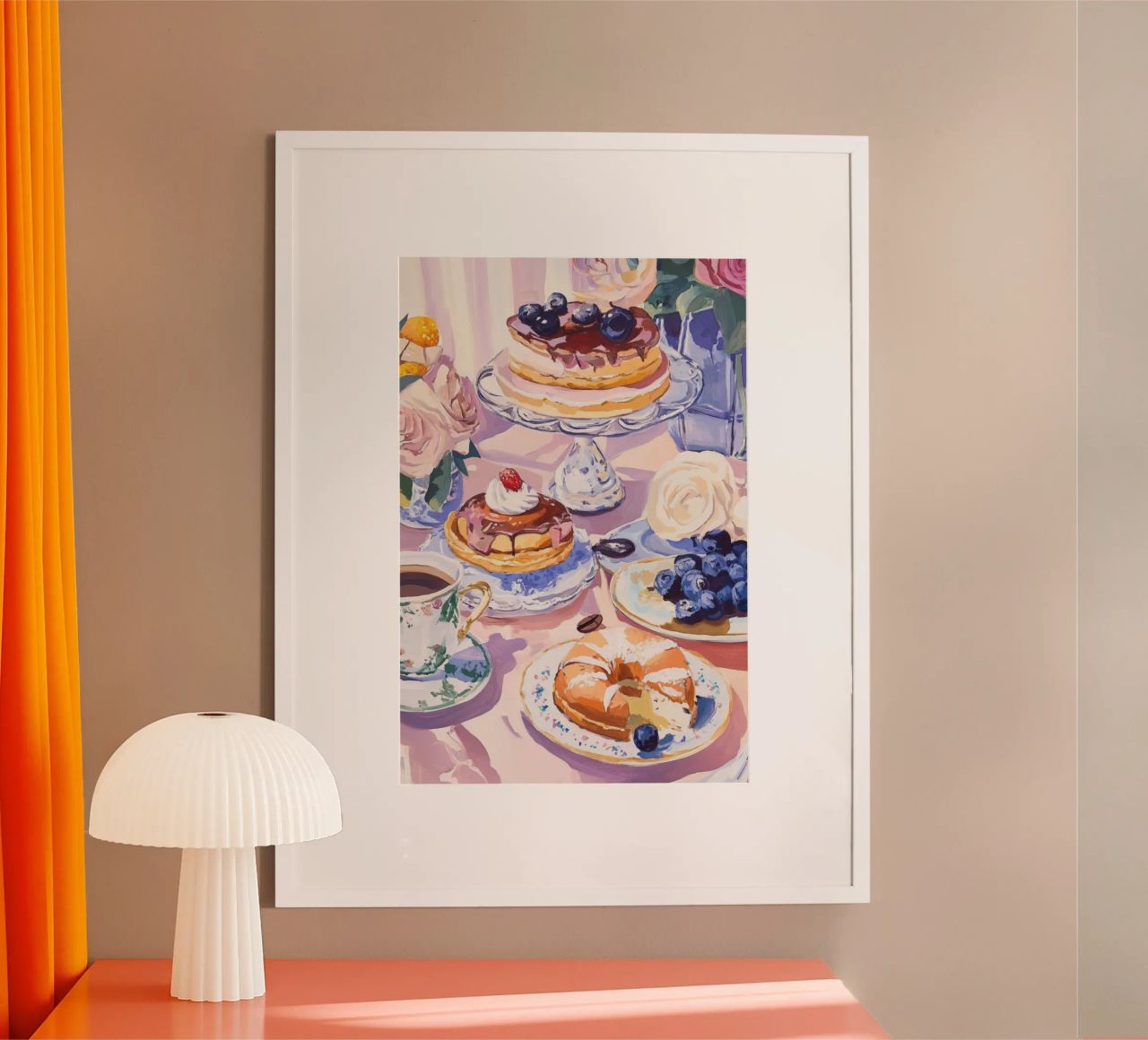 Elegant Tea Desserts poster by Melloi Art Print