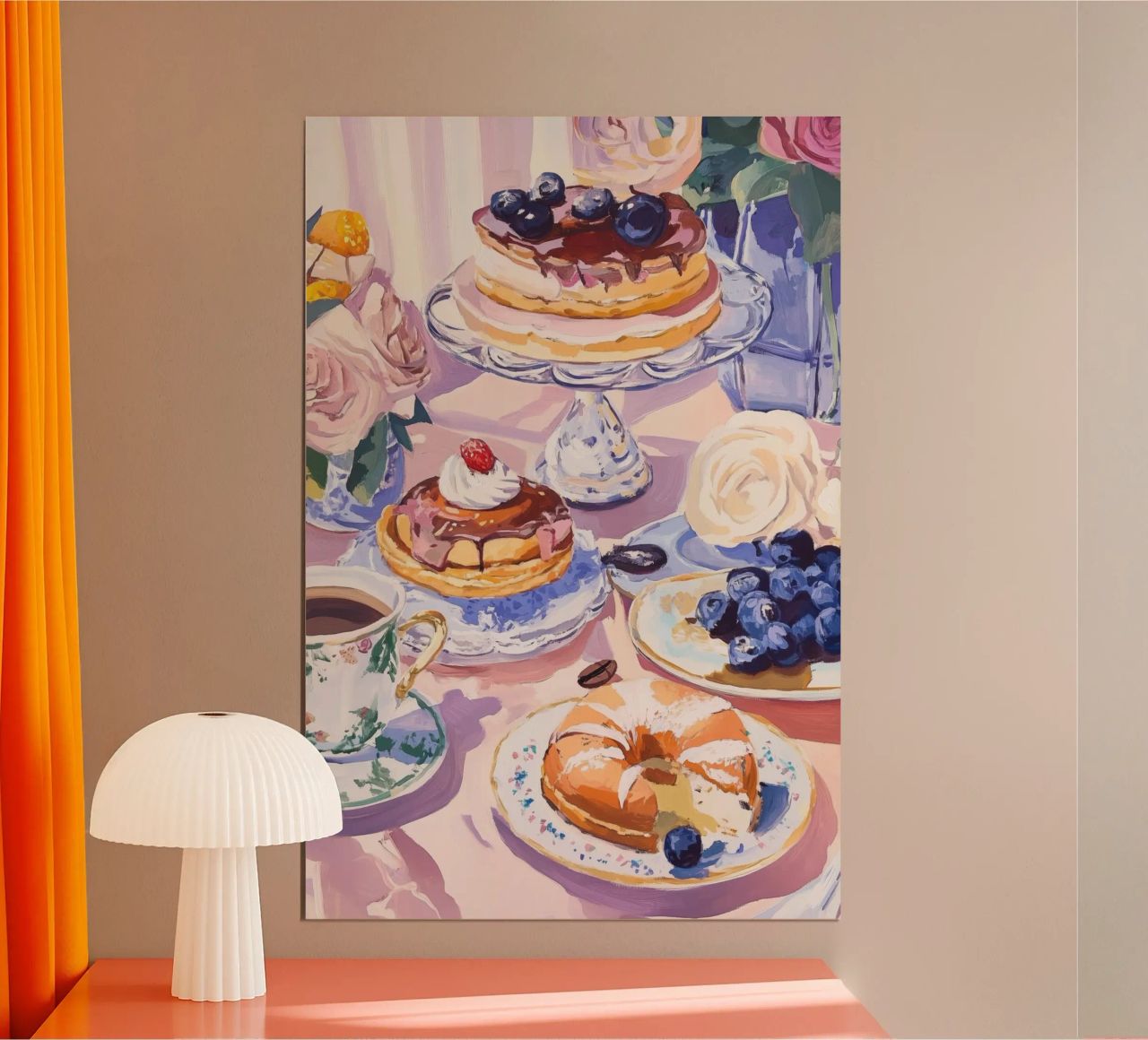 Elegant Tea Desserts poster by Melloi Art Print