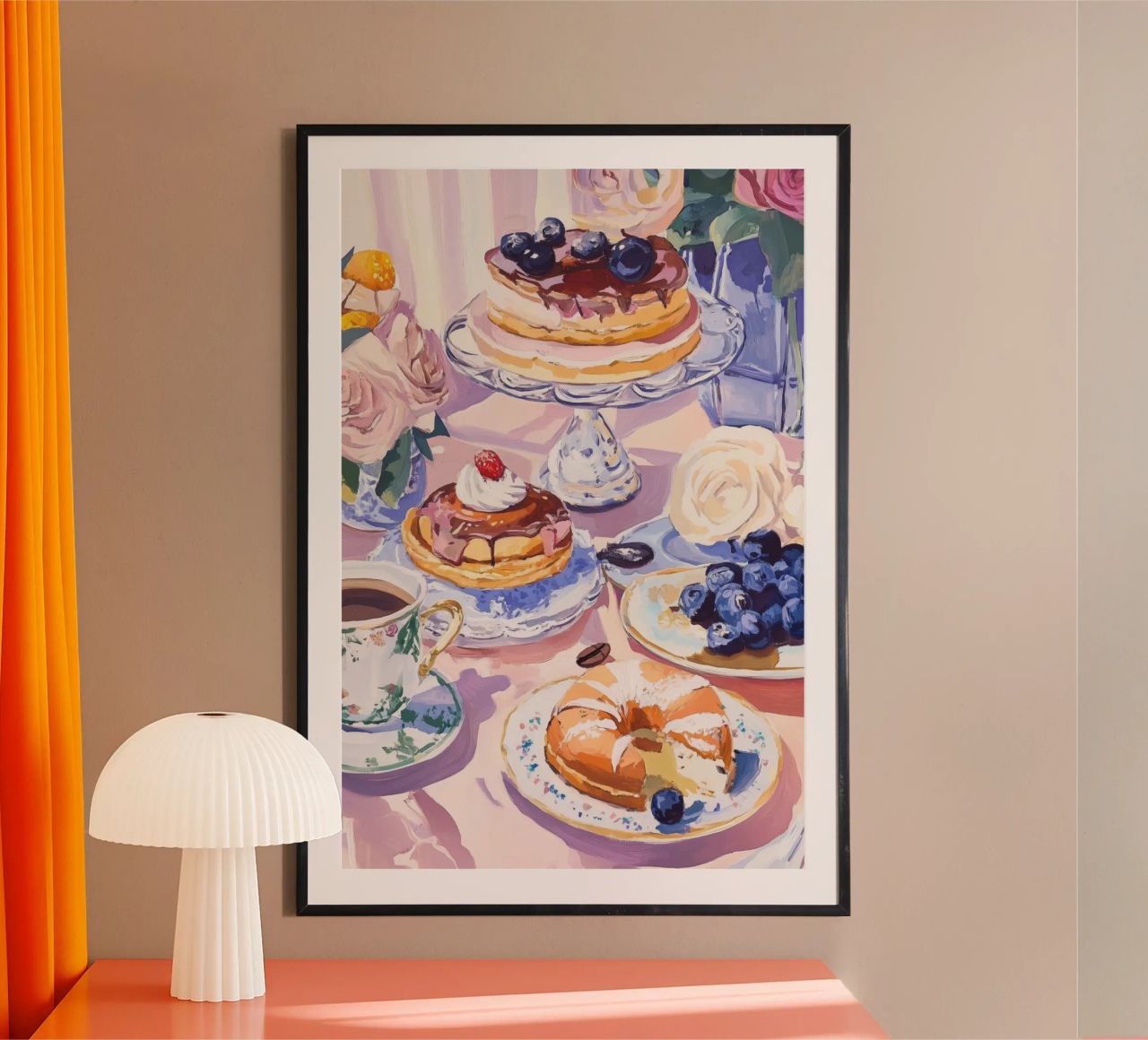 Elegant Tea Desserts poster by Melloi Art Print