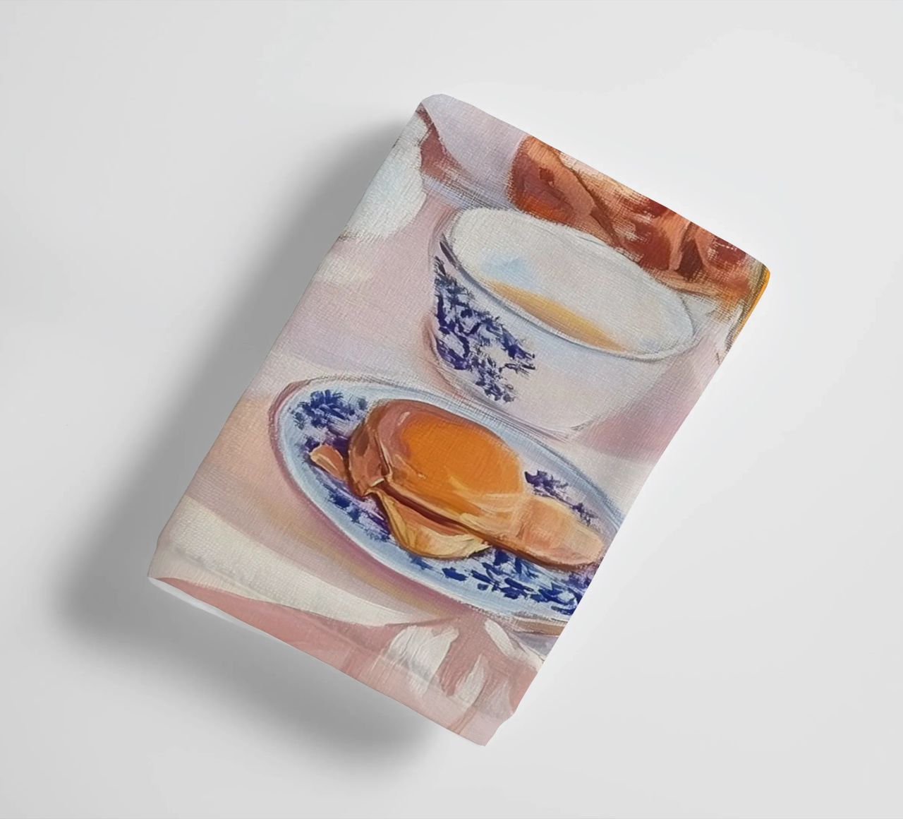 Breakfast Table with Flowers and Fresh Juice towel by Melloi Art Print
