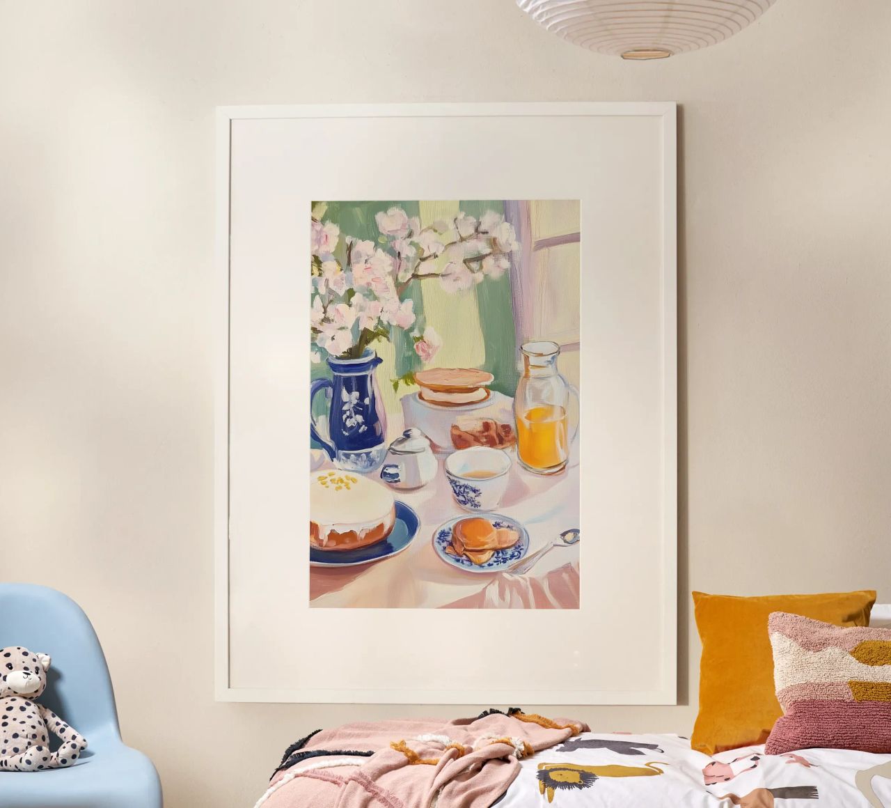 Breakfast Table with Flowers and Fresh Juice poster by Melloi Art Print