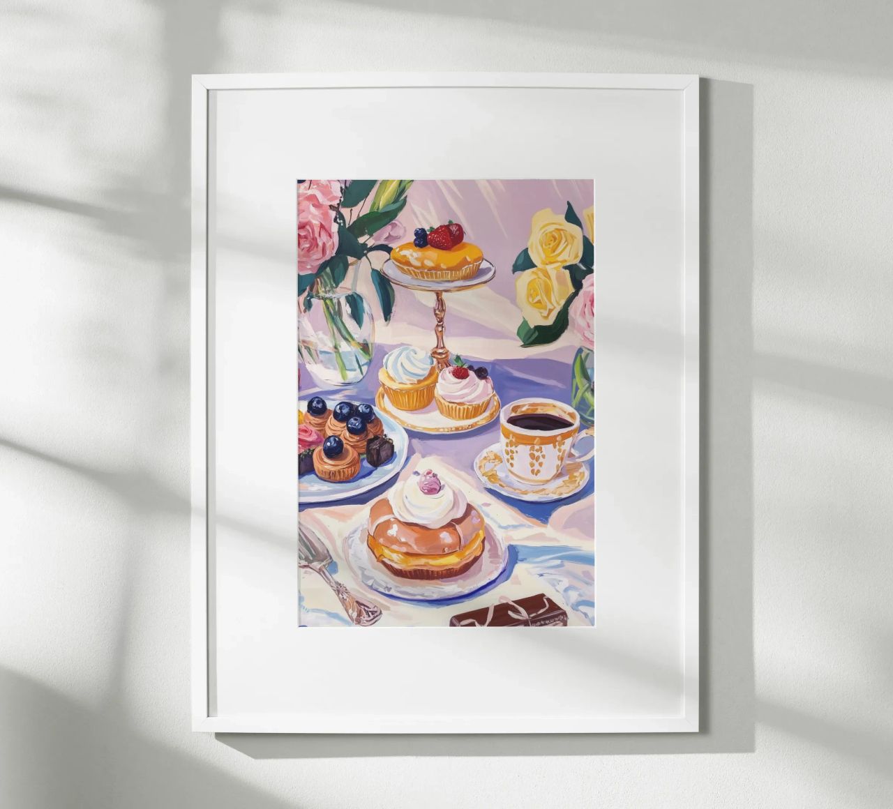 Afternoon Tea Delights: Vintage Pastel Still Life poster by Melloi Art Print
