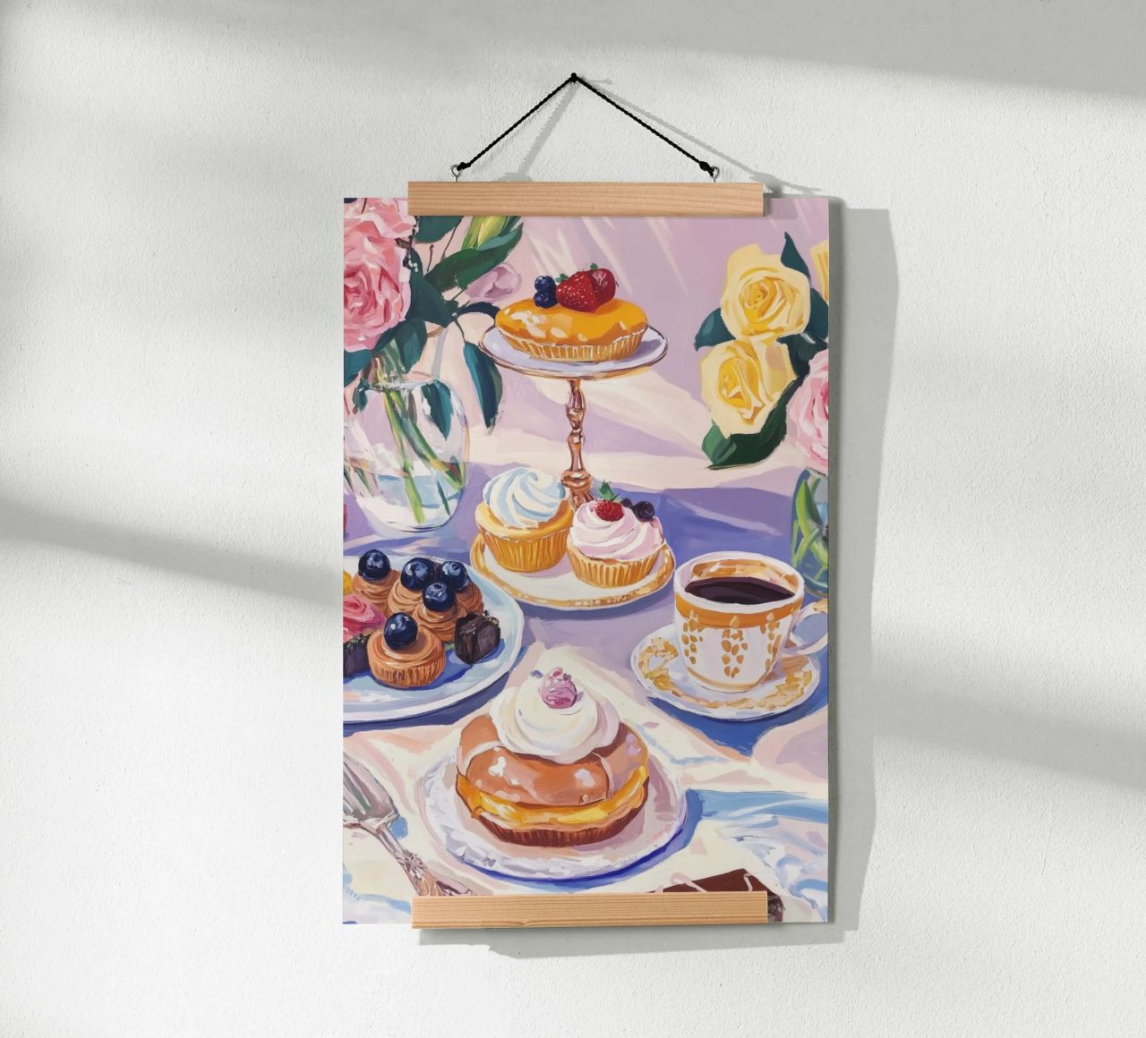 Afternoon Tea Delights: Vintage Pastel Still Life poster by Melloi Art Print