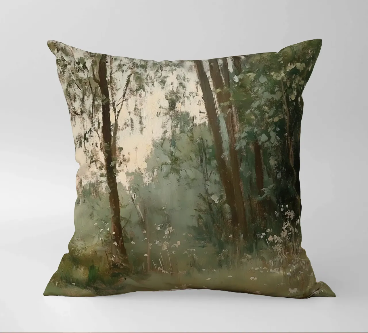 Foresta verde cuscino da Melloi Art Print