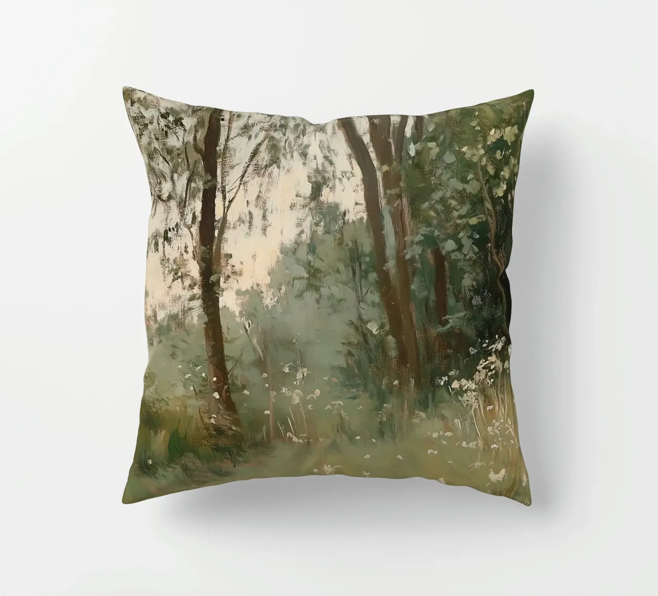 Foresta verde cuscino da Melloi Art Print