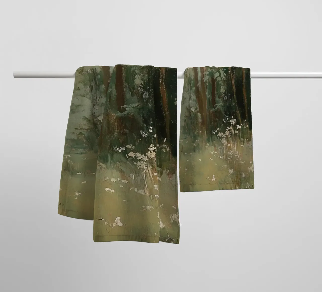 Foresta verde asciugamano da bagno da Melloi Art Print