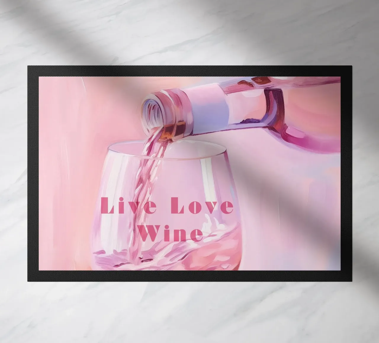 Rosé wine Love in Pastel doormat by Carinaprint