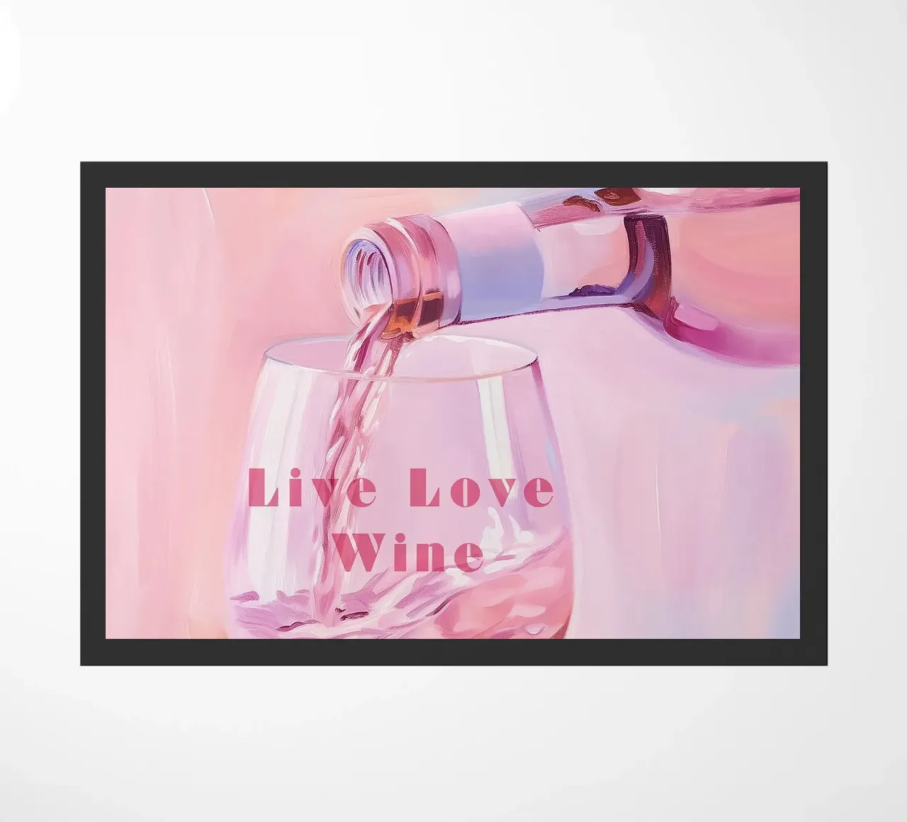 Rosé wine Love in Pastel doormat by Carinaprint