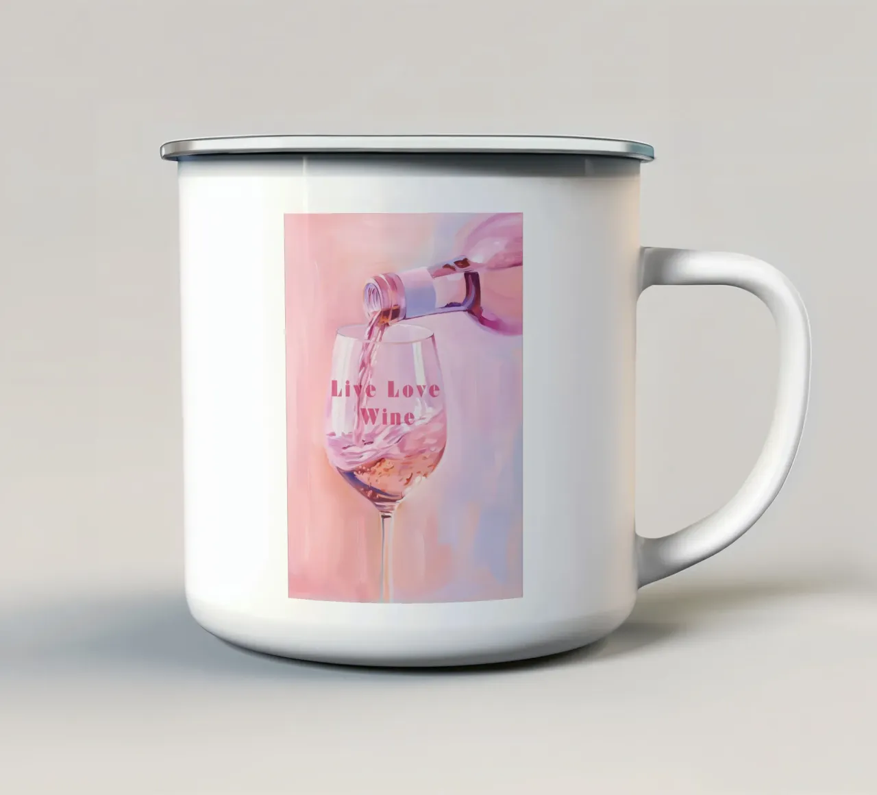 Vino rosato Amore in Pastello tazza in smalto da Carinaprint