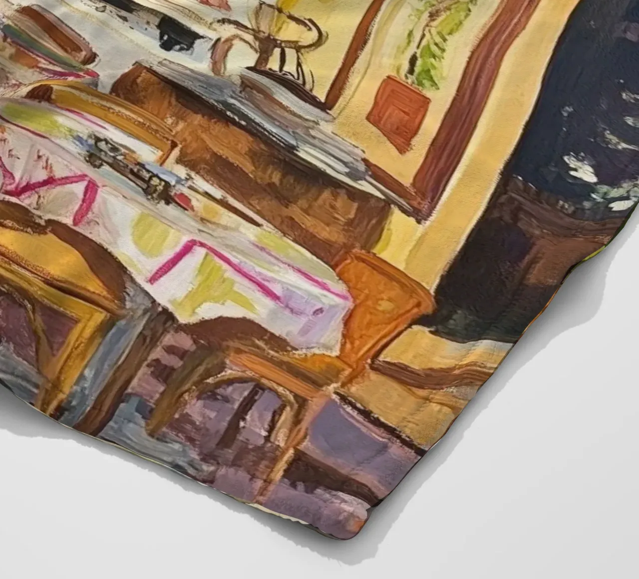 Pittura della terrazza del caffè francese coperta in pile da Melloi Art Print