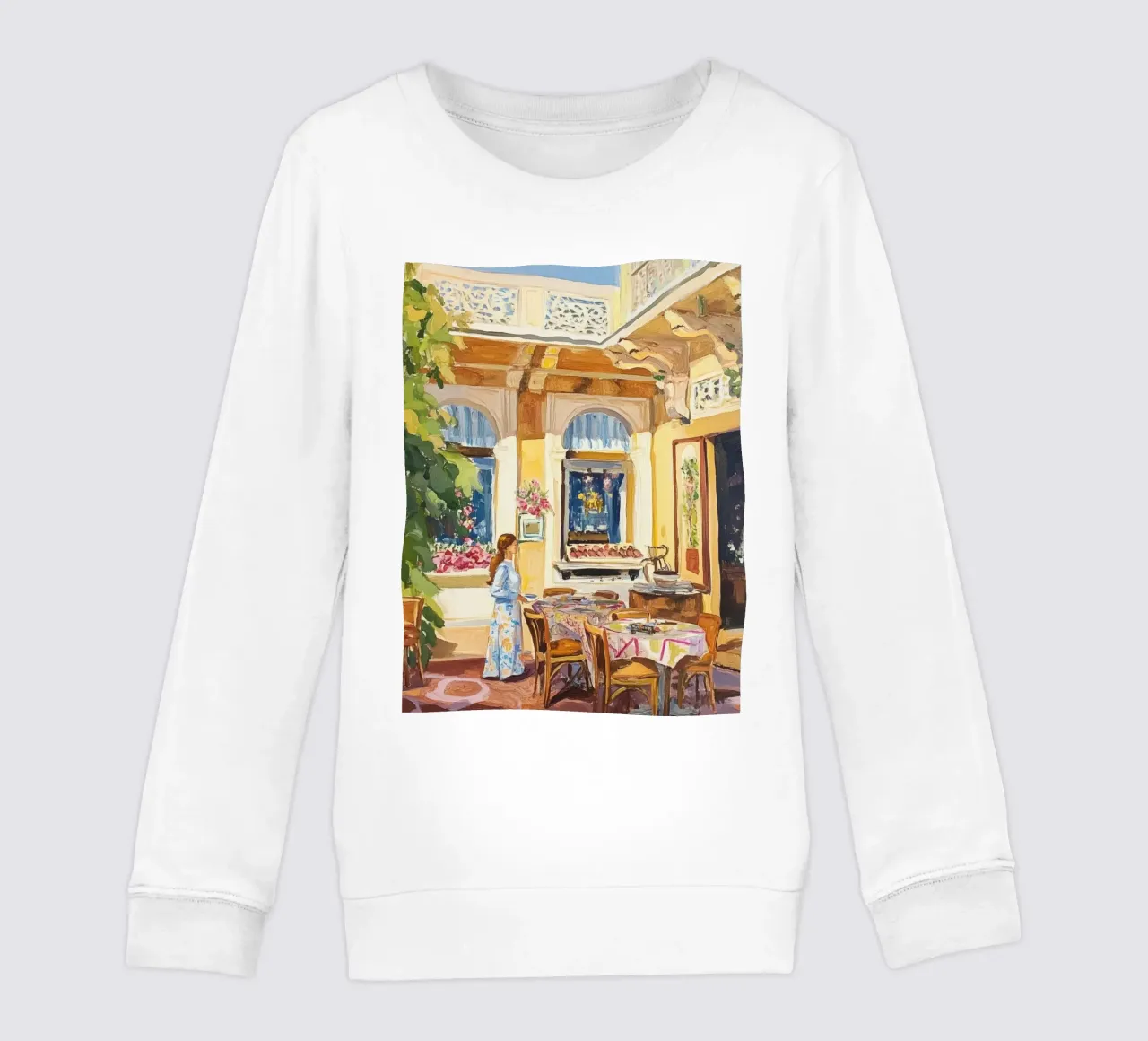 Pittura della terrazza del caffè francese felpa bambino da Melloi Art Print