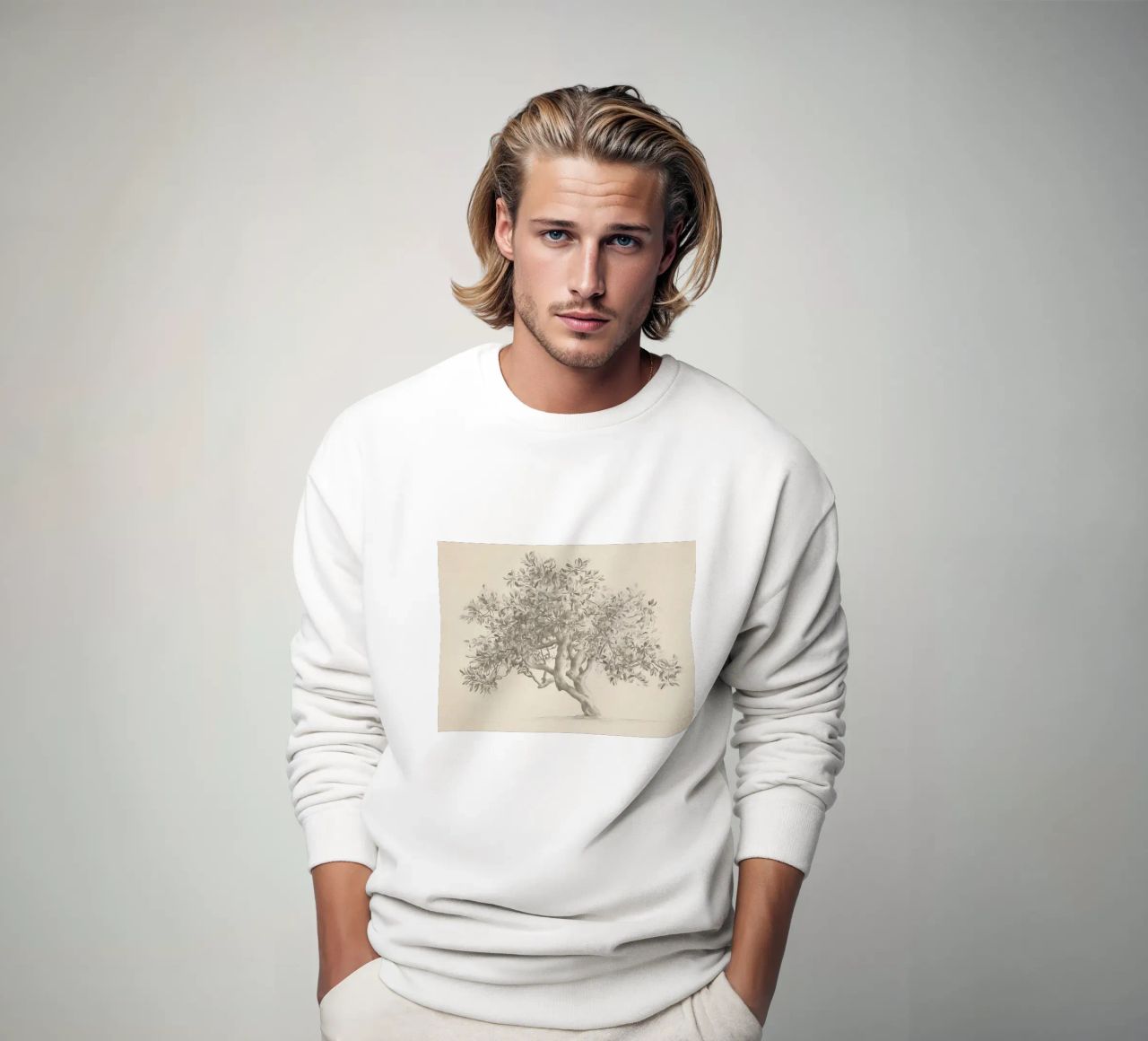 Vintage Tree Dibujo a lápiz sudadera de Melloi Art Print