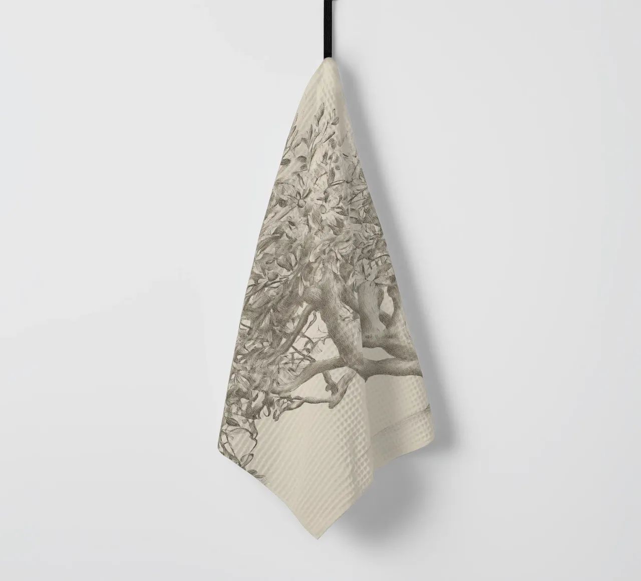 Vintage Tree Pencil Drawing tea towel by Melloi Art Print