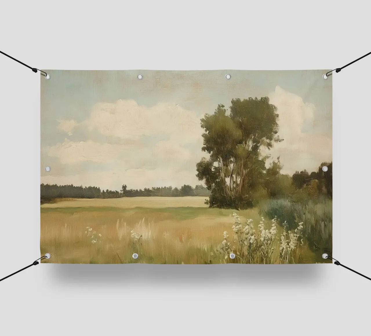Paesaggio verde telo in pvc da Melloi Art Print
