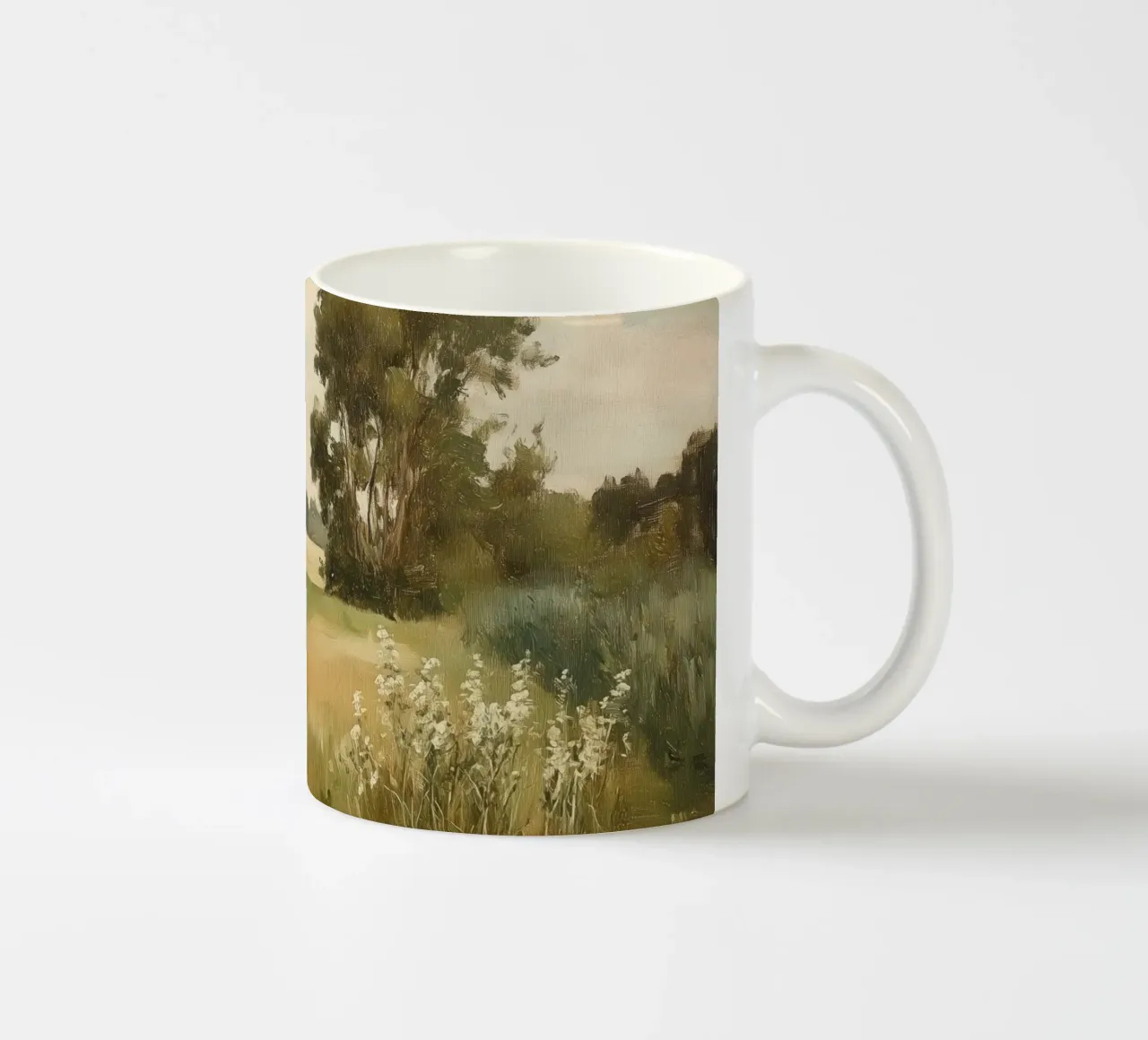 Paesaggio verde tazza in ceramica da Melloi Art Print