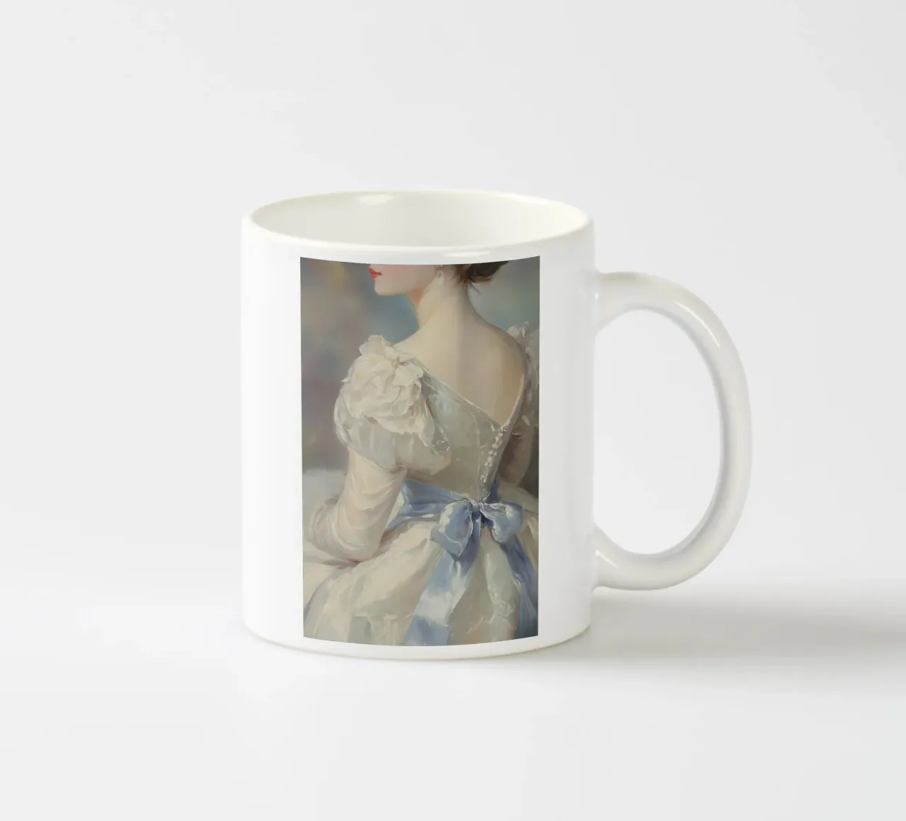 Ritratto in abito vittoriano vintage tazza in ceramica da Melloi Art Print