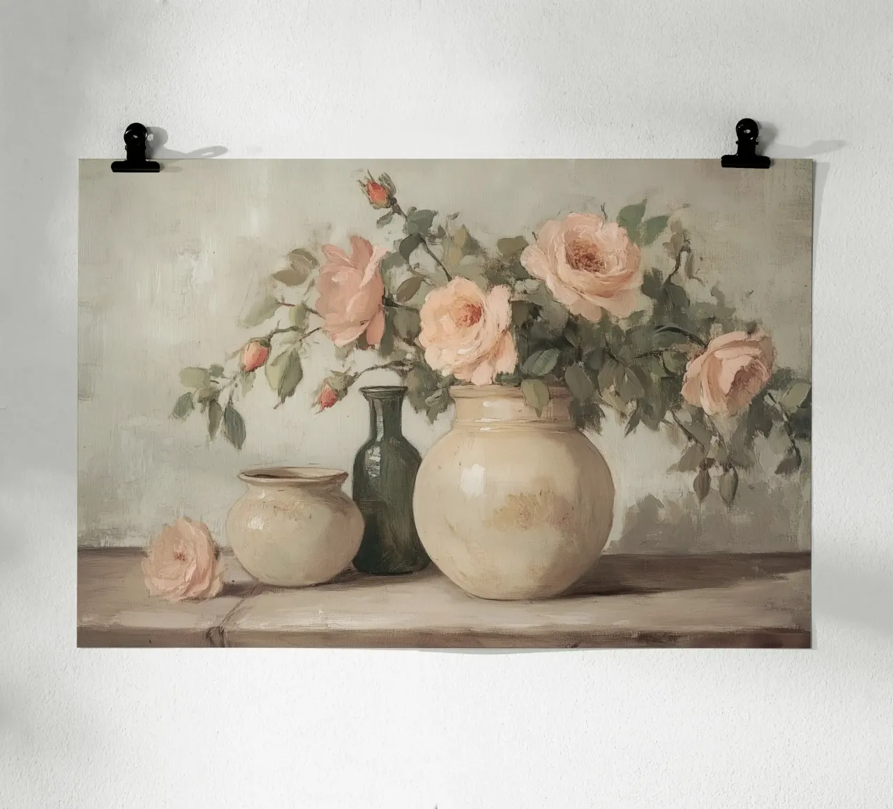 Rose in vaso Natura morta poster da Melloi Art Print