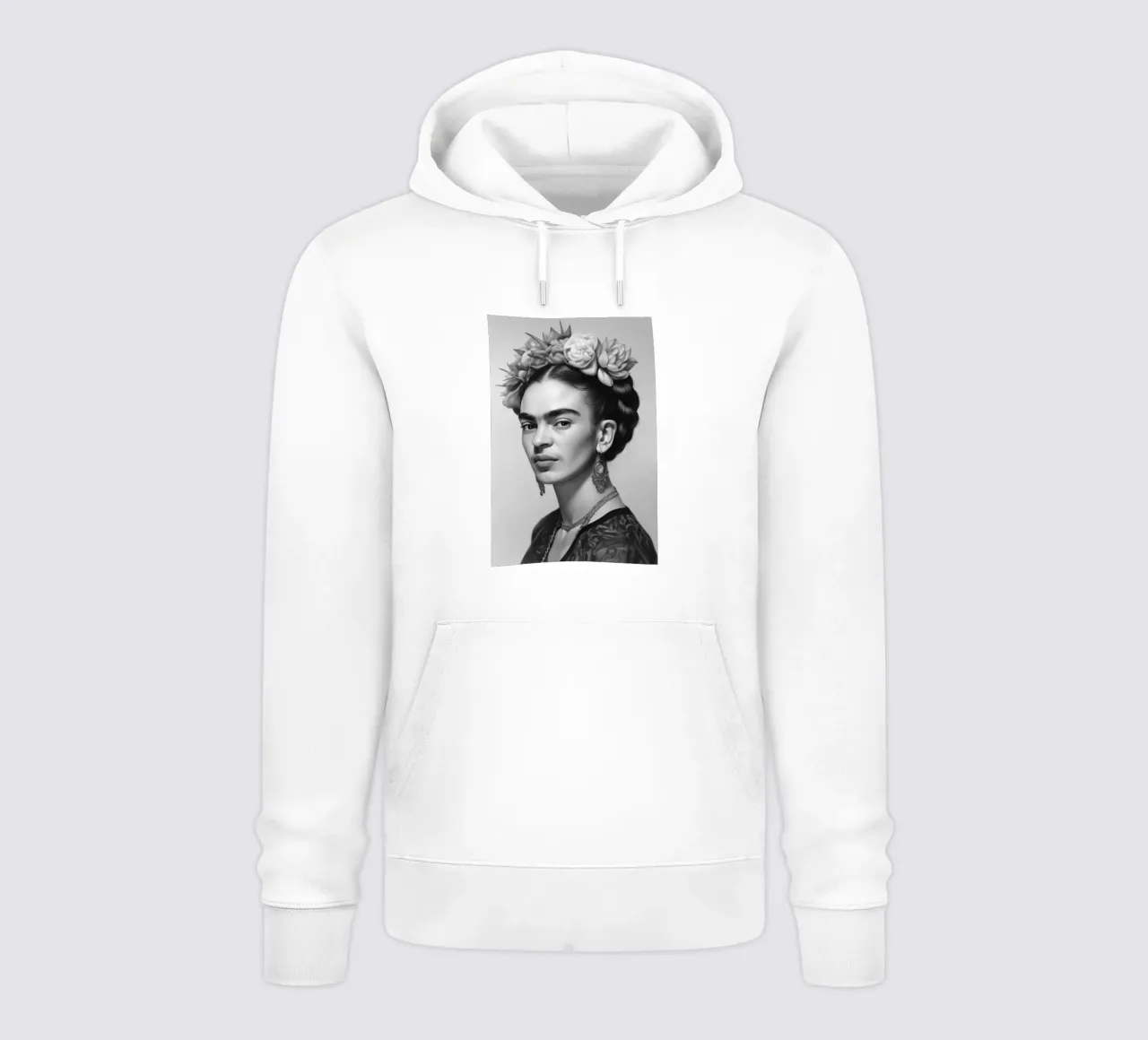 Ritratto Bellezza Frida B&N felpa con cappuccio da Carinaprint