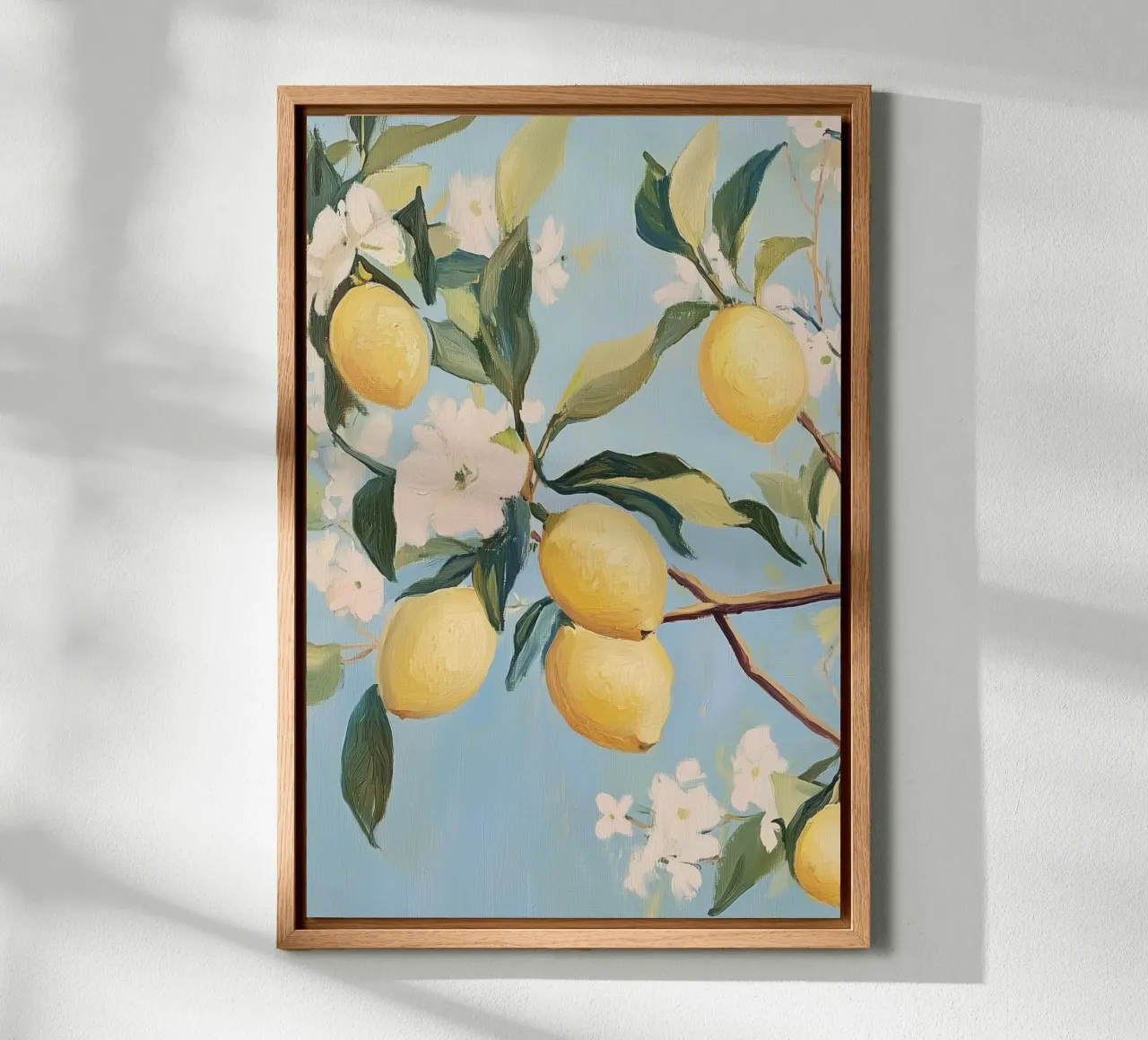 Lemon Tree Branches canvas with Floater frame by Melloi Art Print