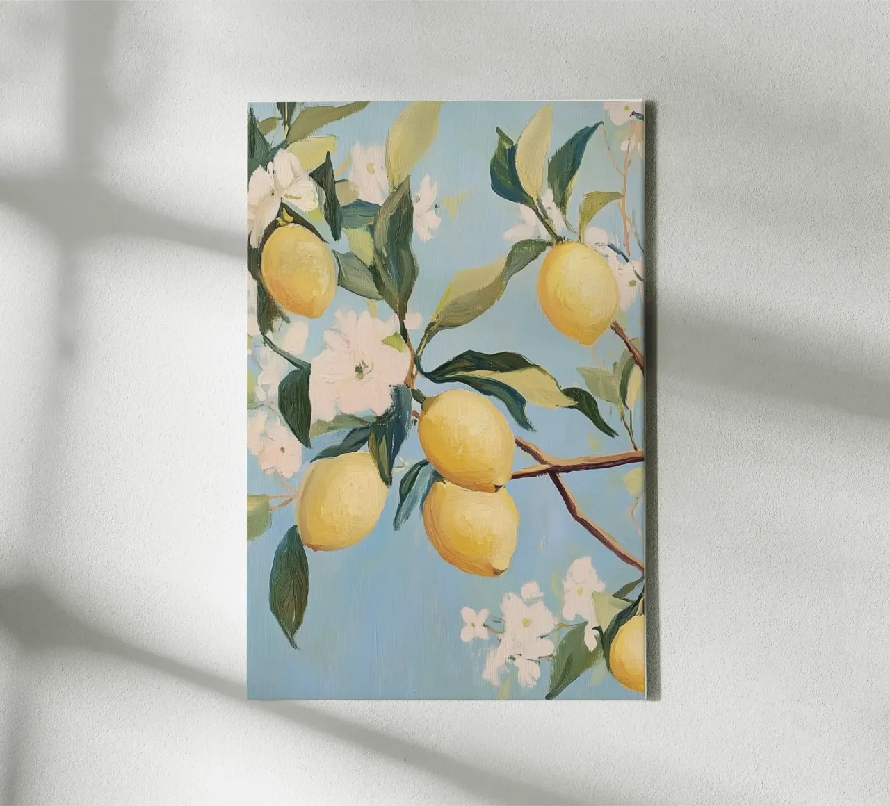Lemon Tree Branches canvas with Floater frame by Melloi Art Print