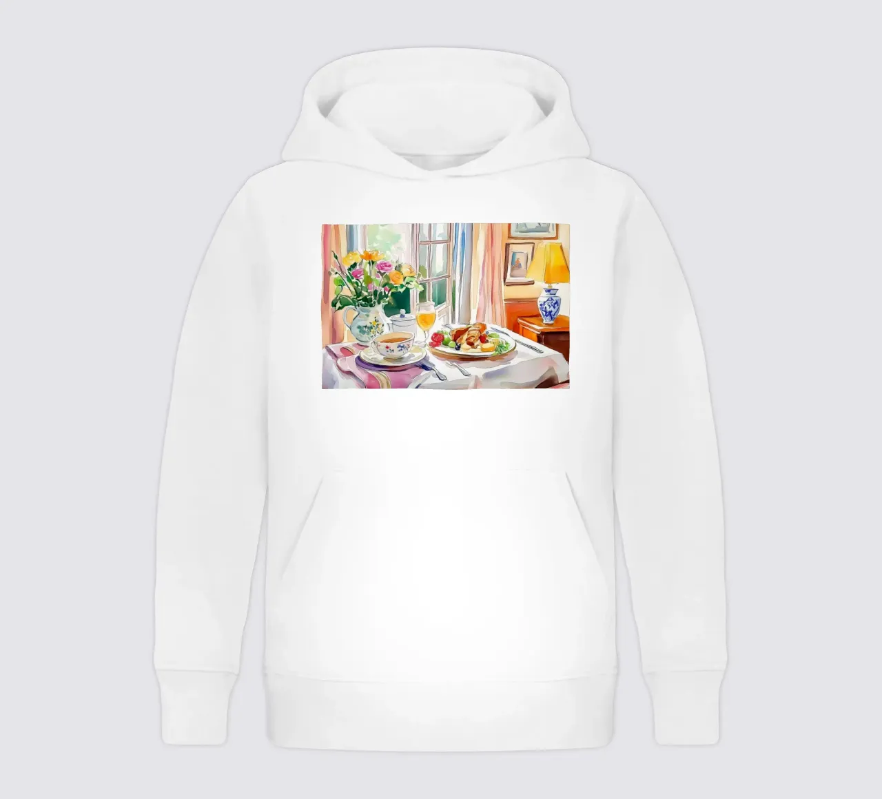 Colazione con fiori freschi felpa bambino con cappuccio da Melloi Art Print