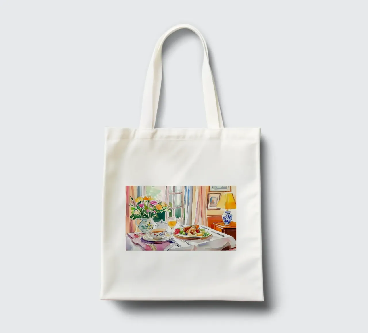 Colazione con fiori freschi borsa in juta da Melloi Art Print