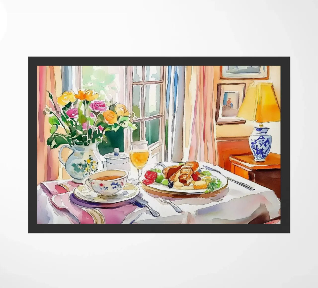 Colazione con fiori freschi zerbino da Melloi Art Print