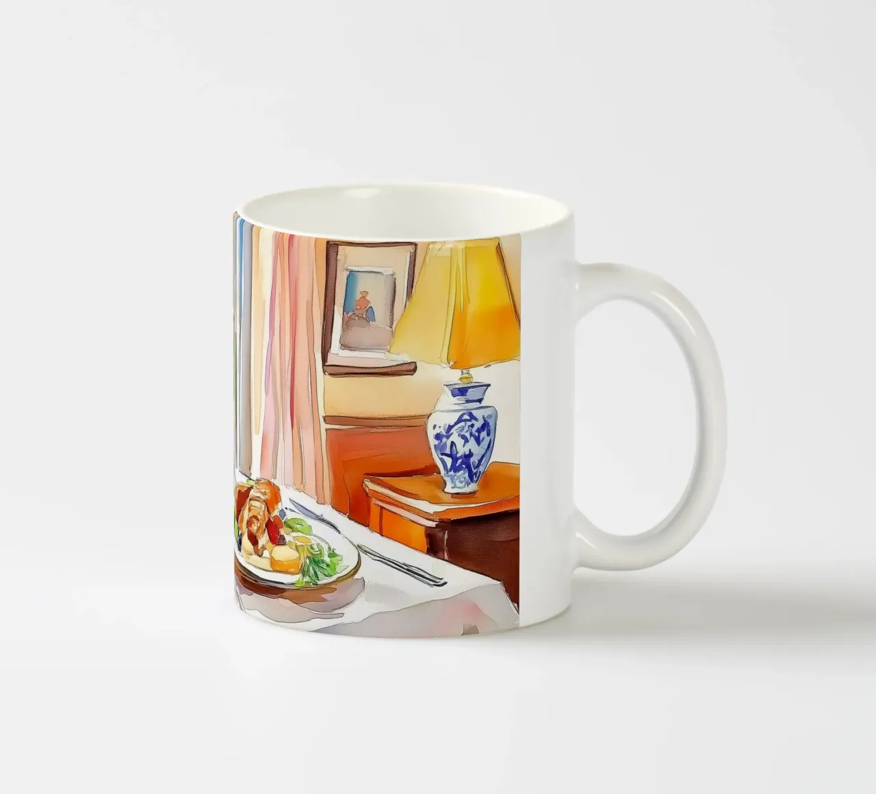 Colazione con fiori freschi tazza in ceramica da Melloi Art Print
