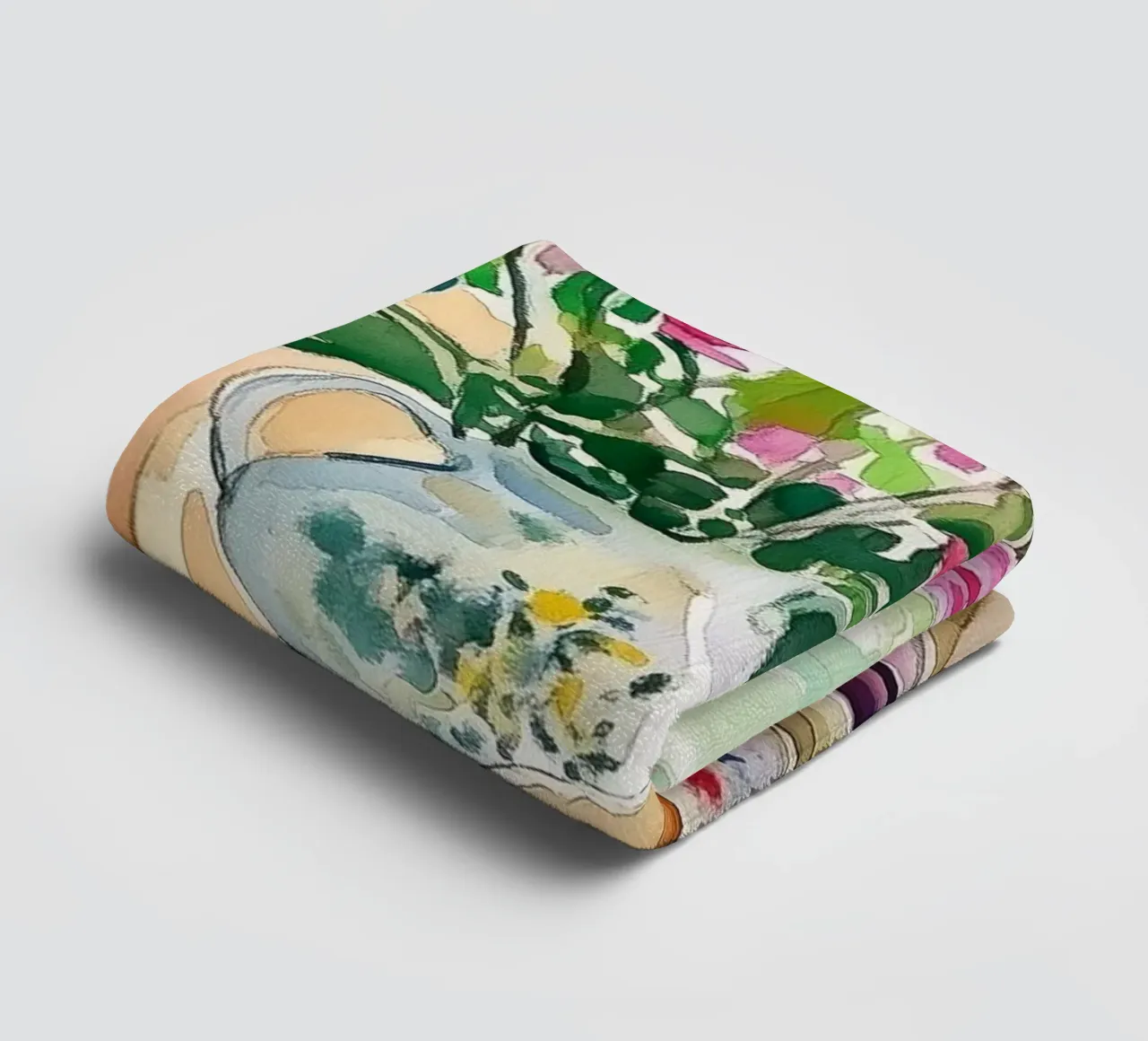 Colazione con fiori freschi asciugamano da bagno da Melloi Art Print